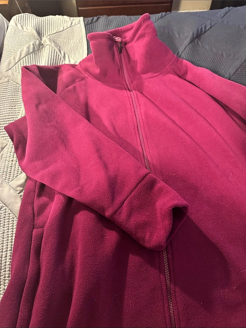 Calvin Klein Fleece Full-Zip Jacket in cranberry 1X NWT